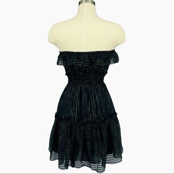 bebe Sheer Ruffle Strapless Dress - Picture 3 of 10